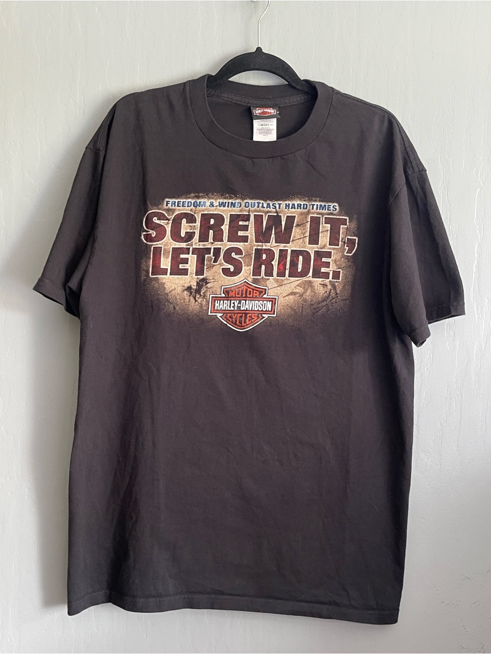 Harley-Davidson  Black 'Screw It, Let's Ride' Graphic Tee Men’s XL T-shirt